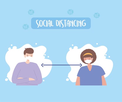 People social distancing  vector