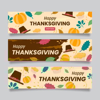 Thanksgiving Banner Collection vector