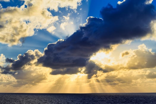 Sun rays in the Caribbean photo