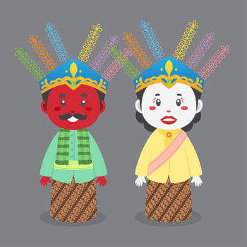 Ondel Ondel Jakarta Traditional Puppet vector