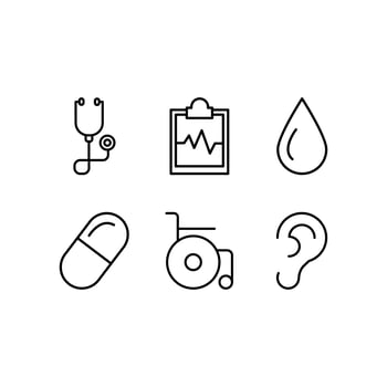 Medical Health Cardiac Line Icon Pack vector
