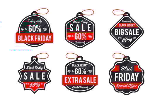 Classic Black Friday Sale Labels Collection vector