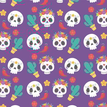 Pattern background for Day of the Dead celebration vector