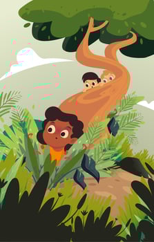 Celebrate Children's Day and Play Hide and Seek the Garden vector