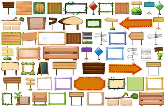 Set of blank signs and banners  vector