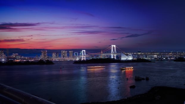 Rainbow bridge in Japan photo
