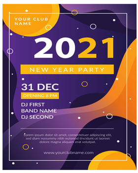 Editable Poster for Celebrating New Years Club Party vector