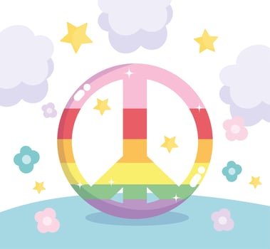 Rainbow LGBT Peace Sign  vector