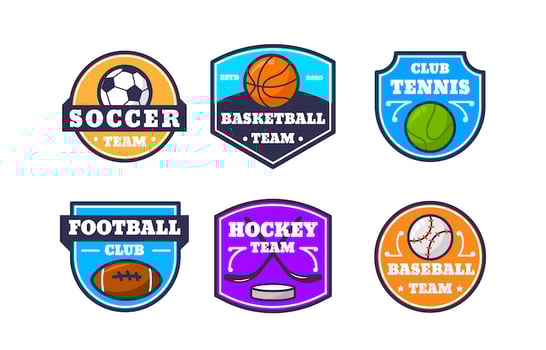 Colorful Sport Team Logo Badge Collection vector
