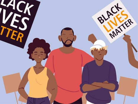 Black lives matter with mother father son vector