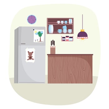 Kitchen interior background vector