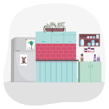 Kitchen interior background vector