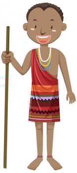 Ethnic people of African tribes in traditional clothing cartoon character vector