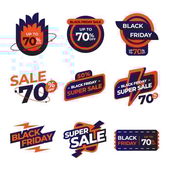 Black Friday Sale Label in Blue and red vector