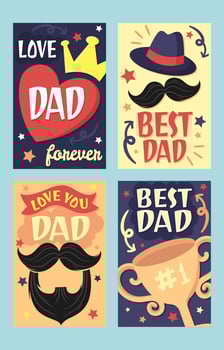 Vintage Style Fathers Day Greeting Card Collection vector