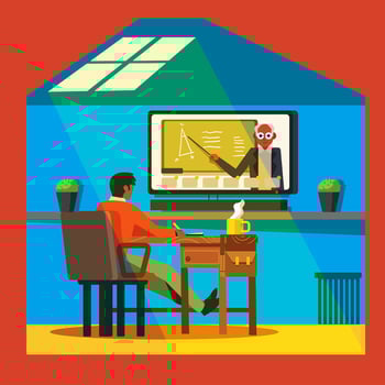 Fun Online Class With a Professor at Home vector