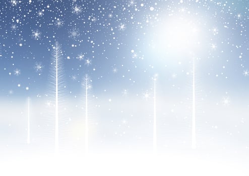Winter snowy landscape vector