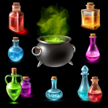 Potion Pot Cauldron Set vector
