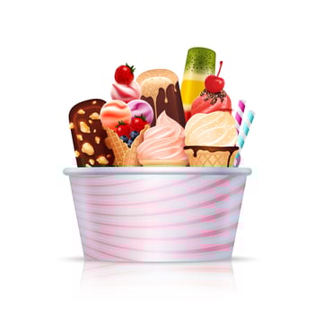 Ice cream cup vector