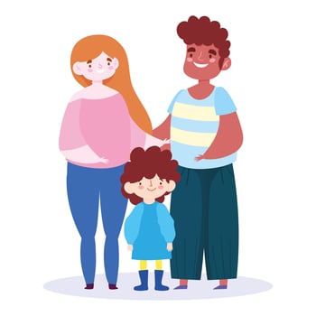 Mother, father, and son for Family Day celebration vector
