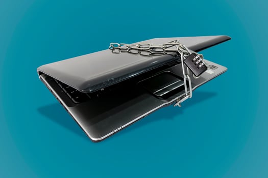 Laptop with chains photo