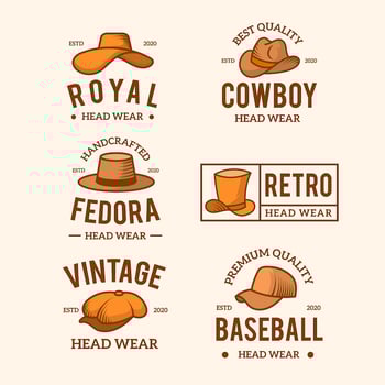 Vintage Fashion Logo Hat Collection vector