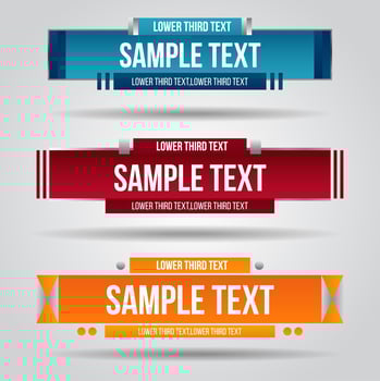 Lower third red, blue and orange design vector