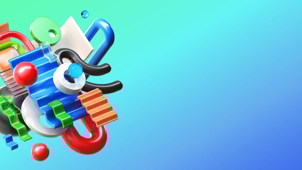 3D Colored Render Composition photo