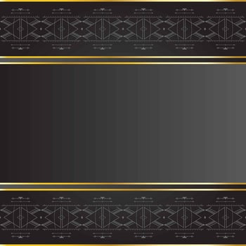 Black Background with Tribal Pattern and Gold Trim vector
