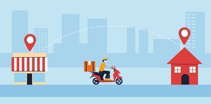 Delivery man carries deliver to people in quarantine vector