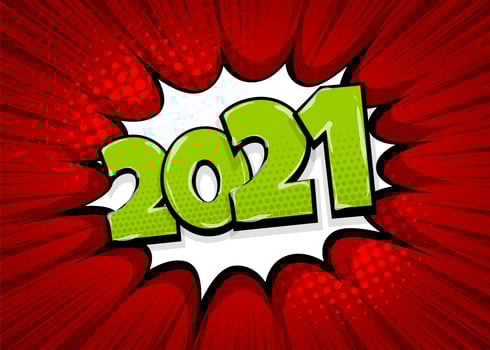 2021 pop art comic book text speech bubble vector