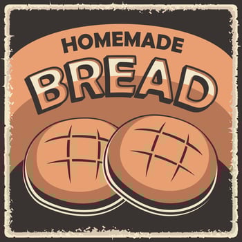 Homemade Bread Retro Vintage Poster vector