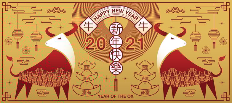 Chinese New Year 2021 Ox Design vector