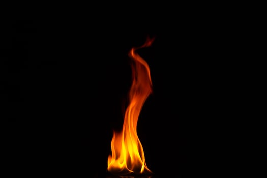 Flames on black background photo