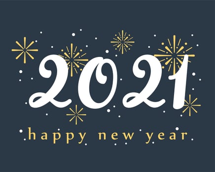 Happy New Year 2021 lettering banner vector