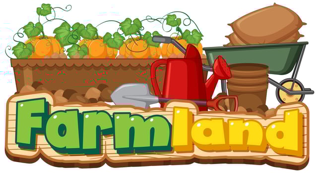 Farmland banner with gardening tools vector