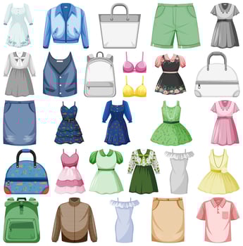 Set of fashion outfits vector