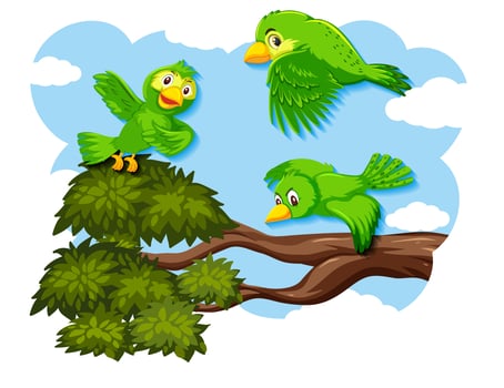 Happy bird flying in nature vector