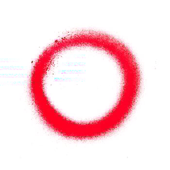 Bright red spray paint texture on white background photo