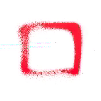 Bright red spray paint texture on white background photo