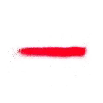 Bright red spray paint texture on white background photo
