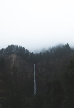Multnomah Falls on a cloudy day photo