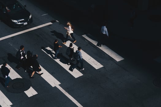 San Francisco, CA, 2020 -  People crossing the street photo