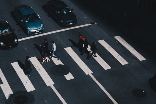 San Francisco, California - People walking in crosswalk photo