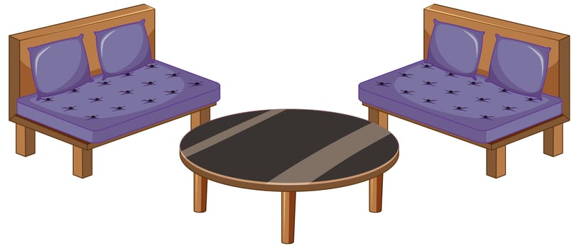 Living room furniture vector