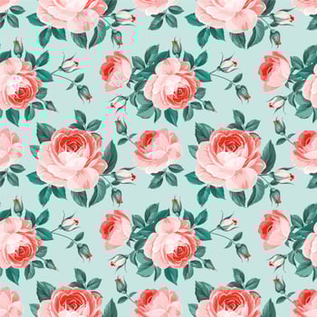 English Roses Vintage Seamless Pattern vector