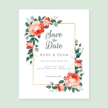 English Roses Wedding Frame vector