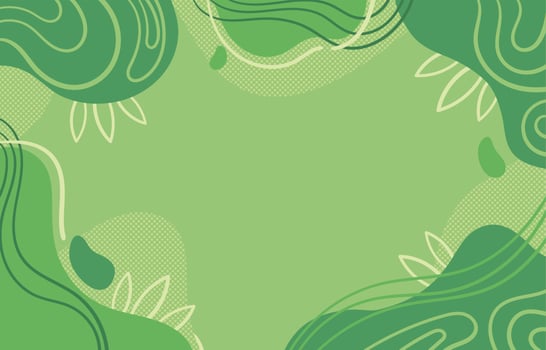 Abstract Green Background with Waves and Leave Accent vector