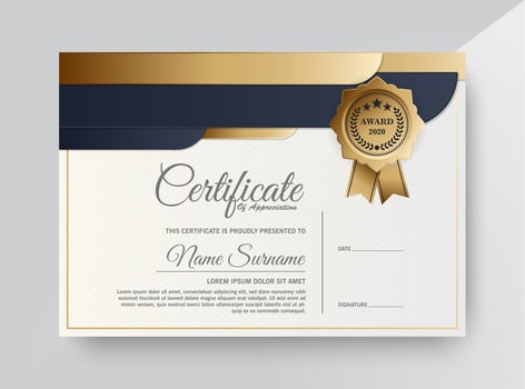 Premium gold and black certificate template vector