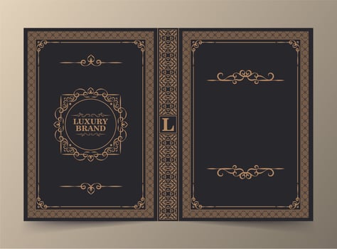 Ornamental book cover design vector